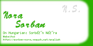 nora sorban business card